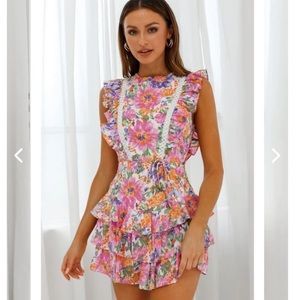 WEEKEND MUSE FRILL DRESS FLORAL PRINT MULTI